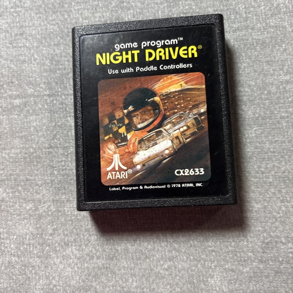 NIGHT DRIVER Atari 2600 Game CX2633 Vintage 1978 Racing Retro Video Game
